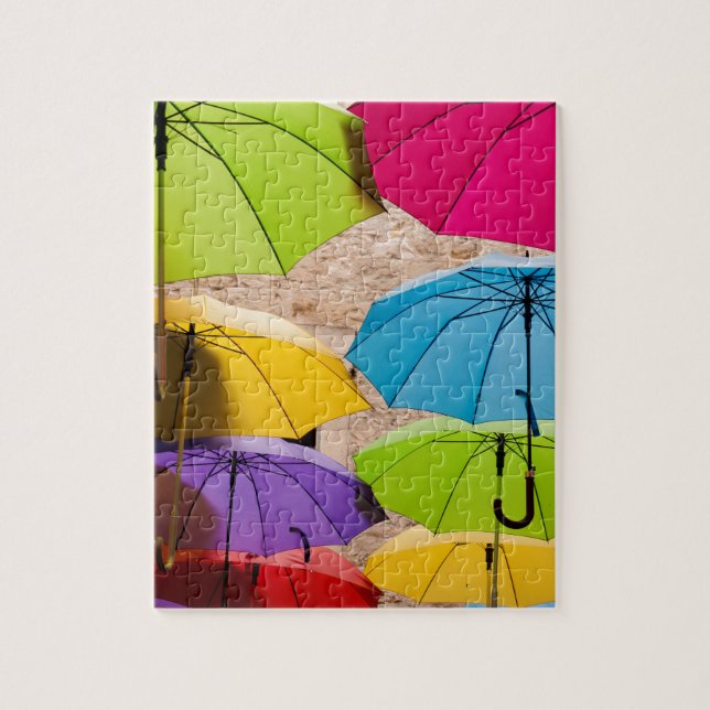 Vibrant and Colourful Umbrellas Jigsaw Puzzle (Vertical)