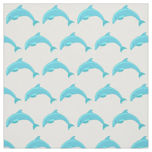 Vibrant and Cute Dolphin Pattern Fabric