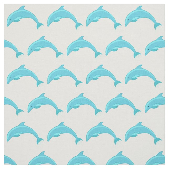 Vibrant and Cute Dolphin Pattern Fabric (Swatch)