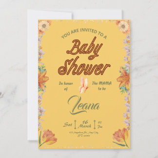 vibrant and joyful Colourful Flower Baby Shower Invitation