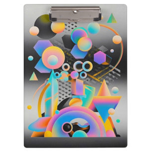 Vibrant and whimsical abstract artwork geometric  clipboard