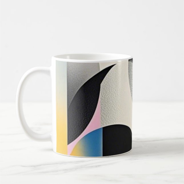 Vibrant and whimsical abstract artwork geometric  coffee mug (Left)