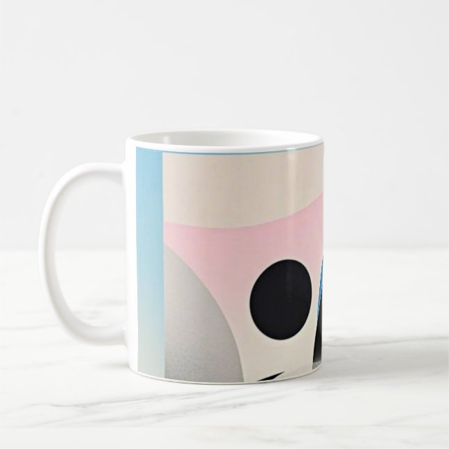 Vibrant and whimsical abstract artwork geometric  coffee mug (Left)