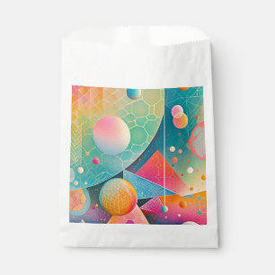 Vibrant and whimsical abstract artwork geometric favour bag