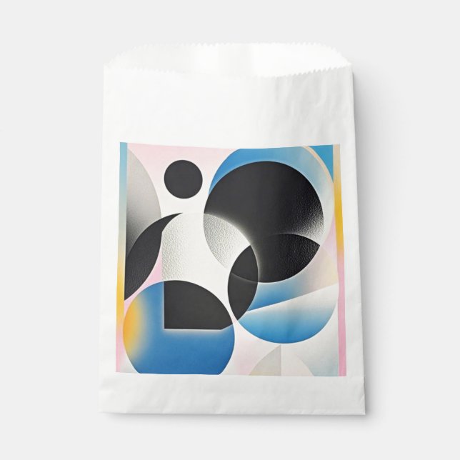 Vibrant and whimsical abstract artwork geometric  favour bag (Front)