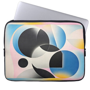 Vibrant and whimsical abstract artwork geometric laptop sleeve