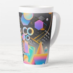 Vibrant and whimsical abstract artwork geometric  latte mug
