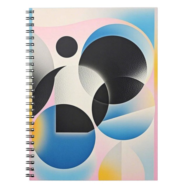 Vibrant and whimsical abstract artwork geometric  notebook (Front)