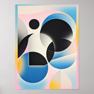 Vibrant and whimsical abstract artwork geometric  poster