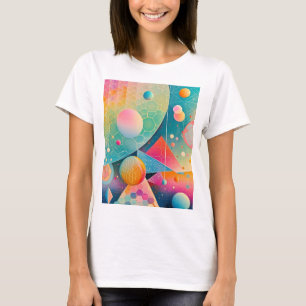 Vibrant and whimsical abstract artwork geometric T-Shirt