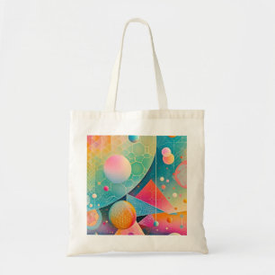 Vibrant and whimsical abstract artwork geometric tote bag