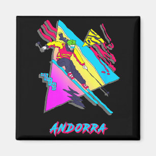 Vibrant andorra skiing adventure graphic magnet