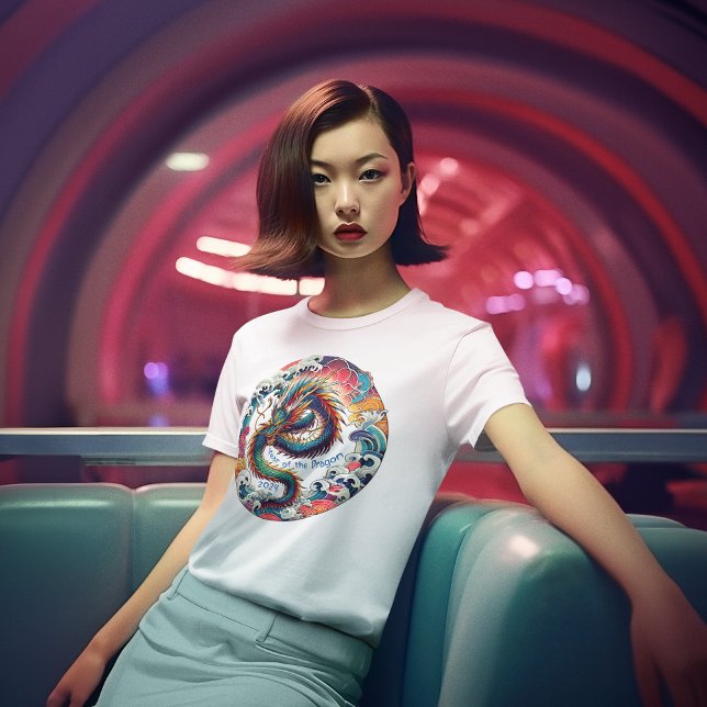 Vibrant Anime Dragon: Lunar New Year 2024 T-Shirt (Creator Uploaded)