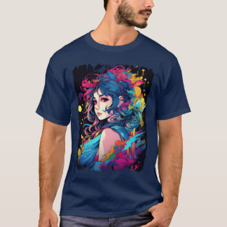 Vibrant AnimeInspired Portrait funny T-Shirt