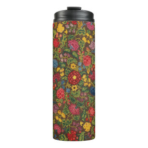 Vibrant Antique Botanical Garden Pattern Thermal Tumbler