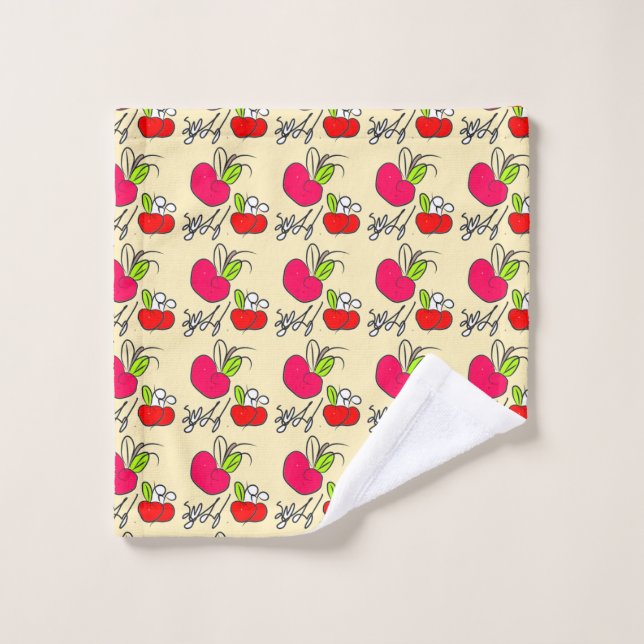 Vibrant Apple Orchard Bath Towel Set (Wash Cloth)