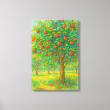 Vibrant Apple Orchard Drawing