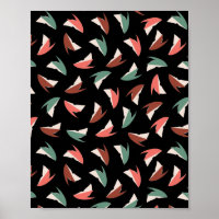 Vibrant Apple Slice Fruit Pattern Black