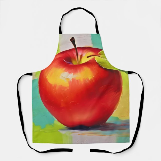 Vibrant Apple Still Life Apron (Front)