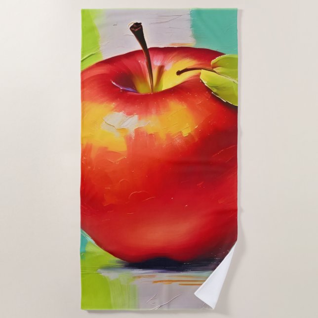 Vibrant Apple Still Life Beach Towel (Front)