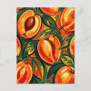 Vibrant Apricot Pattern Postcard