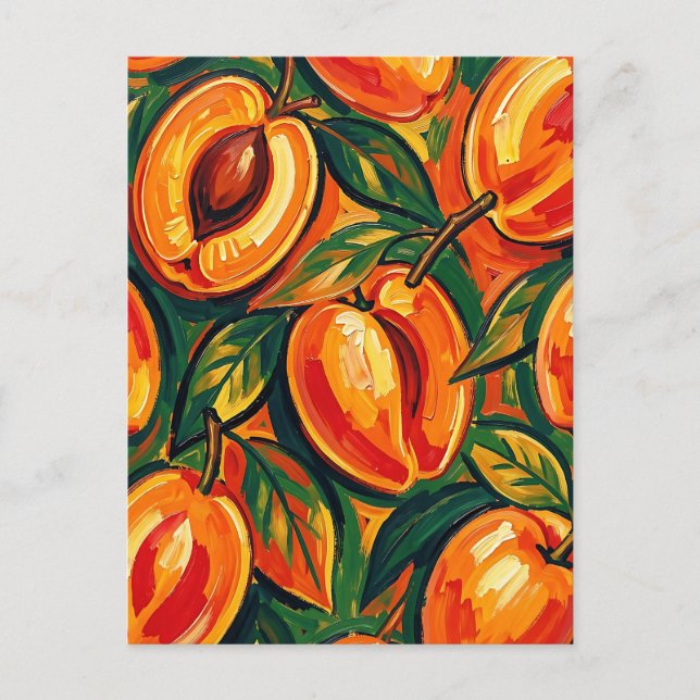 Vibrant Apricot Pattern Postcard (Front)