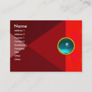 VIBRANT AQUA BLUE GEMSTONE Abstract Geometric Business Card