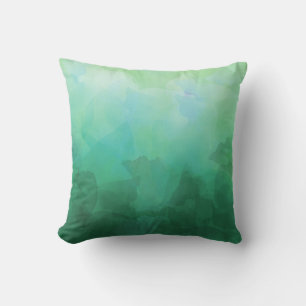 Vibrant Aquamarine Watercolor Background Cushion
