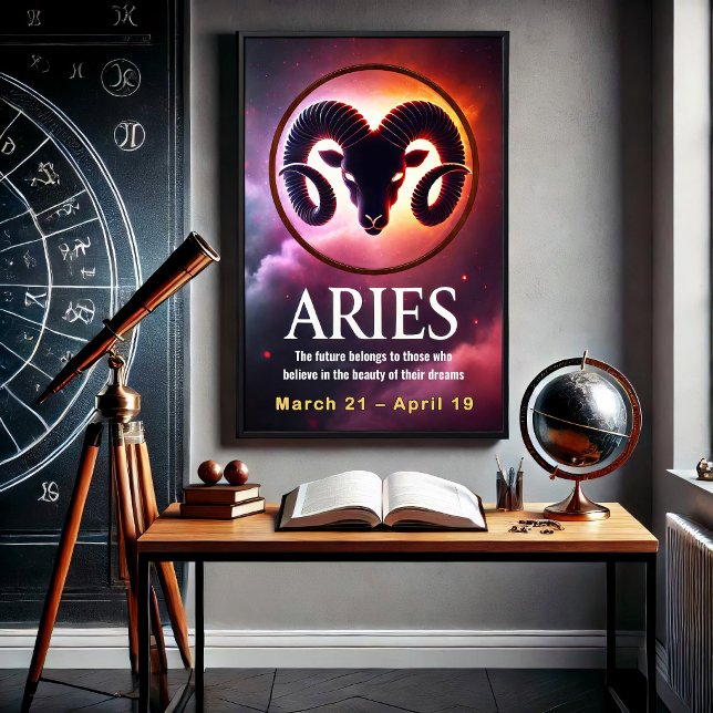 Vibrant Aries Zodiac Sign Poster (Creator Uploaded)