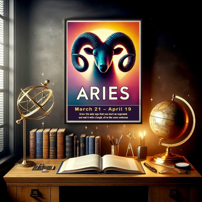 Vibrant Aries Zodiac Sign Poster (Creator Uploaded)