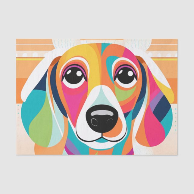 Vibrant Art Colourful dachshund Tissue Paper (Front)