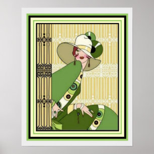 Vibrant Art Deco Fashion Ad 16 x 20 Poster