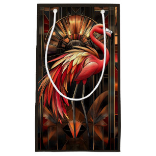 Vibrant Art Deco Flamingo Illustration Small Gift Bag