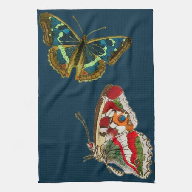 Vibrant Art - Watercolor Butterfly Tea Towel (Vertical)