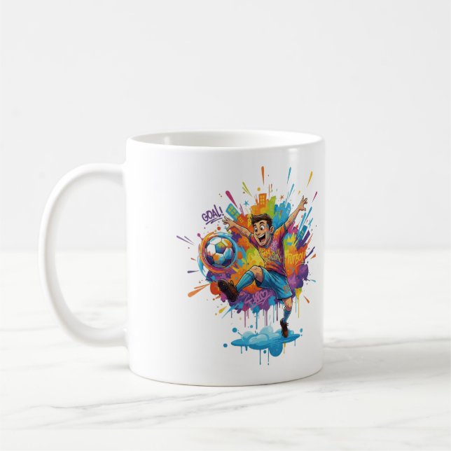 Vibrant Artistic Boy Coffee Mug (Left)