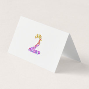 Vibrant Artistic Colourful Marbled Number 2 Business Card