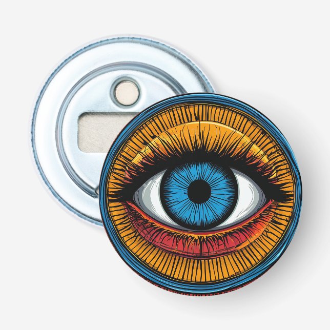 Vibrant Artistic evil Eye Design Bottle Opener (Front)