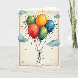 Vibrant Ascending Balloons Card