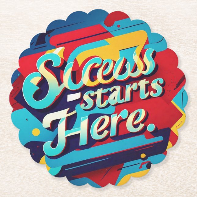 "Vibrant Aspirations Wall Art" Paper Coaster (Front)