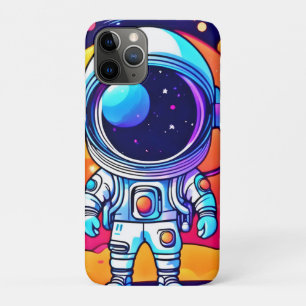 Vibrant Astronaut in Cosmic Art iPhone 11 Pro Case