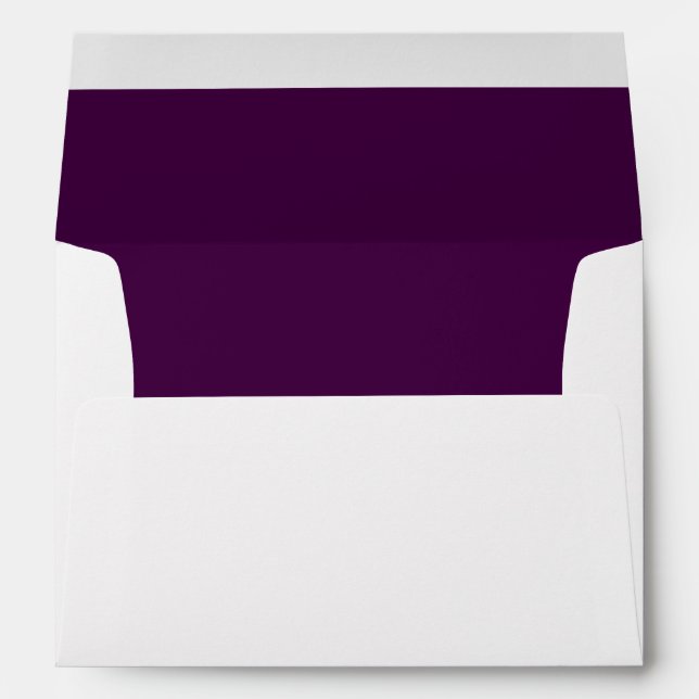 Vibrant Aubergine Dark Purple Lined Envelope (Back (Bottom))