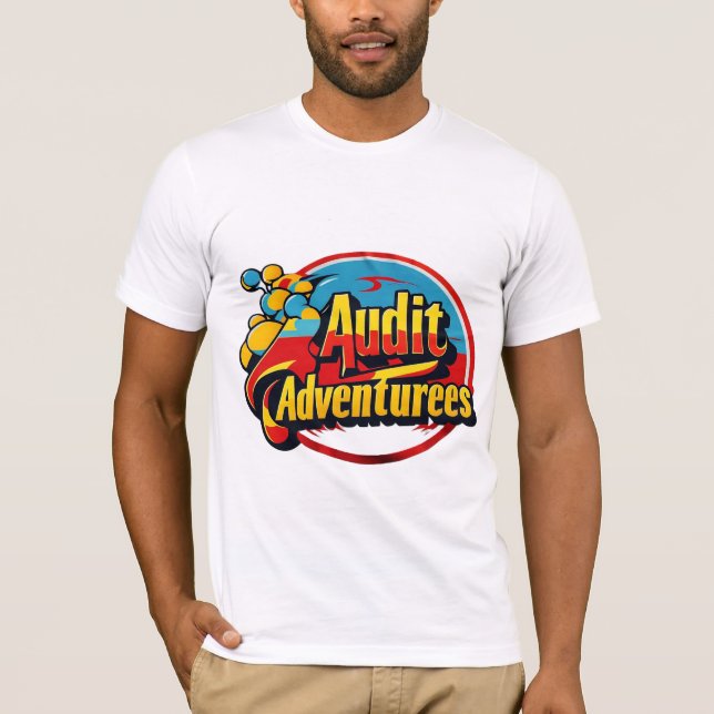 Vibrant Audit Adventures Typography T-Shirt (Front)