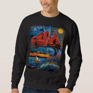 Vibrant Australian Icons and Landmarks Map Sweatshirt