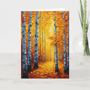 Vibrant Autumn Aspen Grove Card