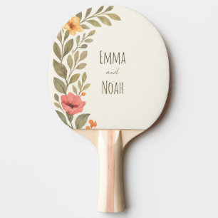 Vibrant Autumn Botanical Floral Personalised Ping Pong Paddle