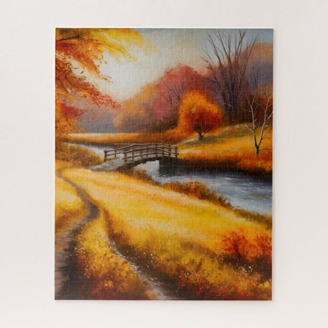 Vibrant Autumn Forest Painting - Fall Landscape  Jigsaw Puzzle (Vertical)