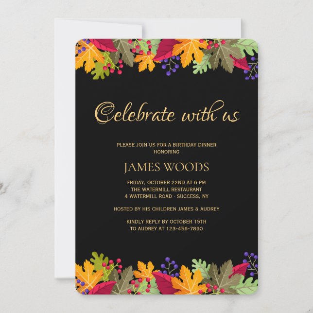 Vibrant Autumn Invitation (Front)