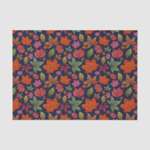 Vibrant Autumn leaf, red, orange, green Tissue Paper