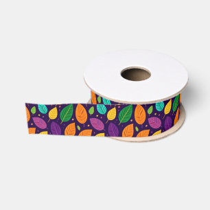 Vibrant Autumn Leaves Grosgrain Ribbon