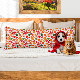 Vibrant Autumn Leaves Multi-Coloured Pattern Body Cushion